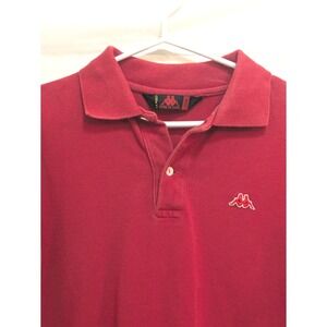 La Robe Di Kappa Polo Shirt Men's Large Red Cotton Short Sleeve Logo Embroidered